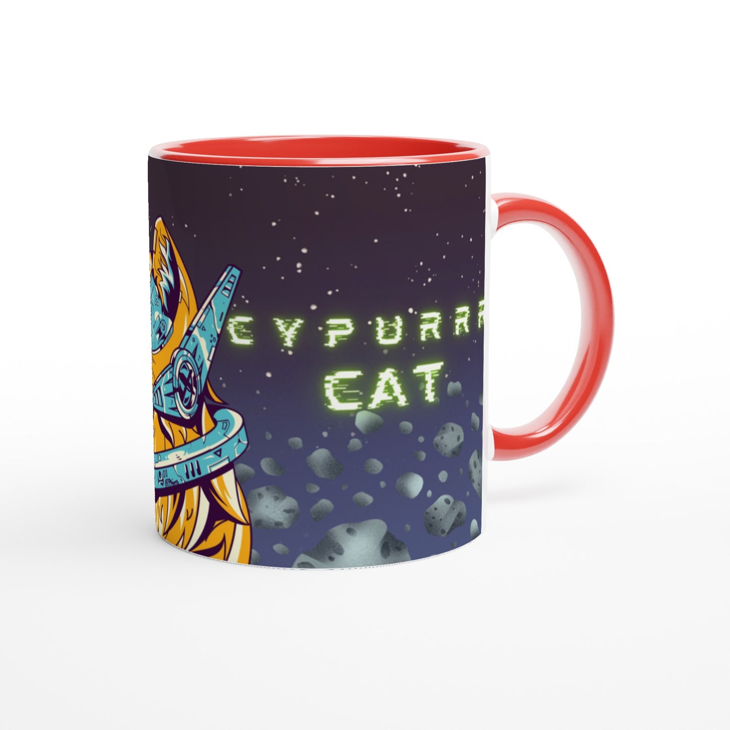 White 11oz Ceramic Mug with Color Inside