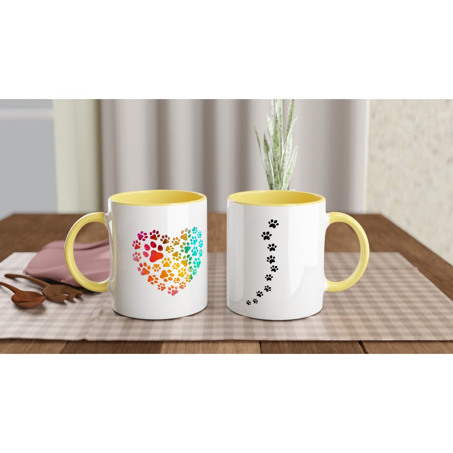 White 11oz Ceramic Mug with Color Inside