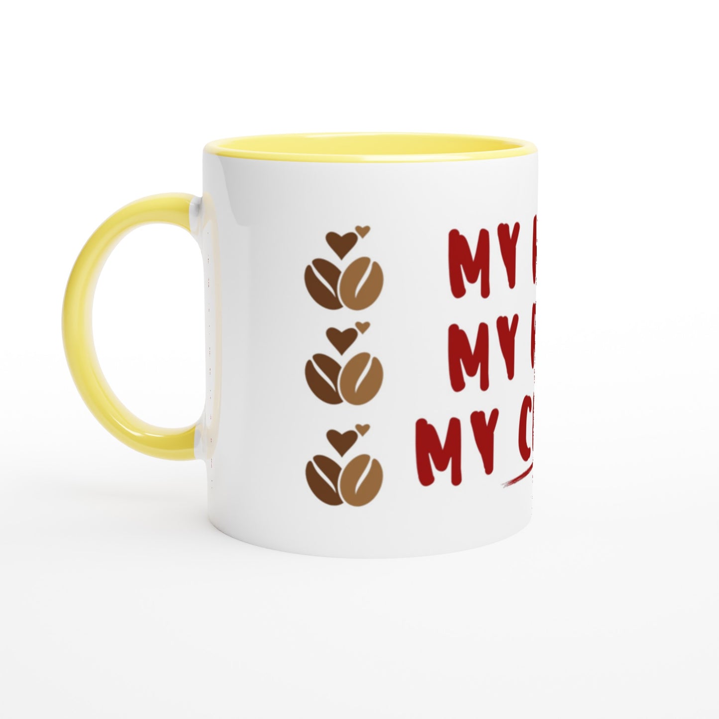 White 11oz Ceramic Mug with Color Inside