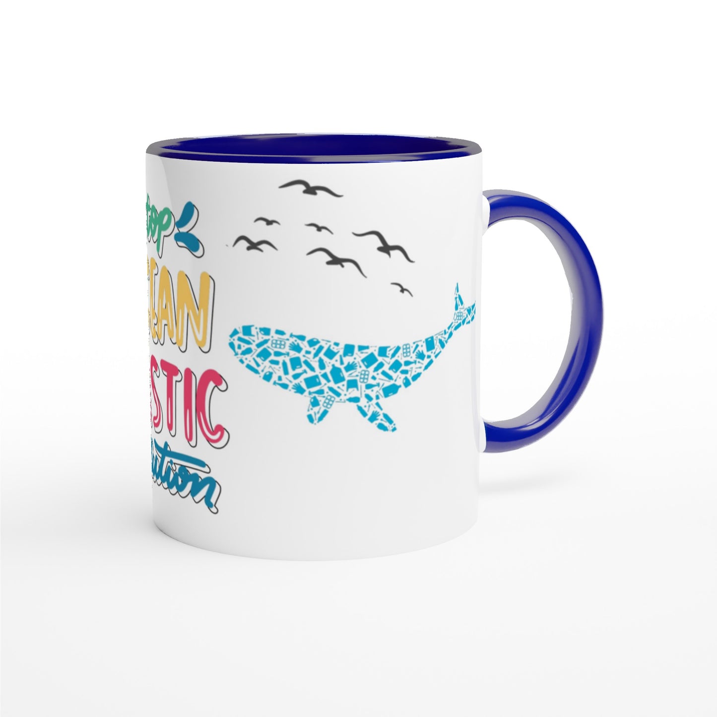 White 11oz Ceramic Mug with Color Inside