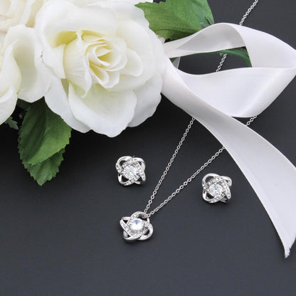 Love Knot Necklace & Earring Set