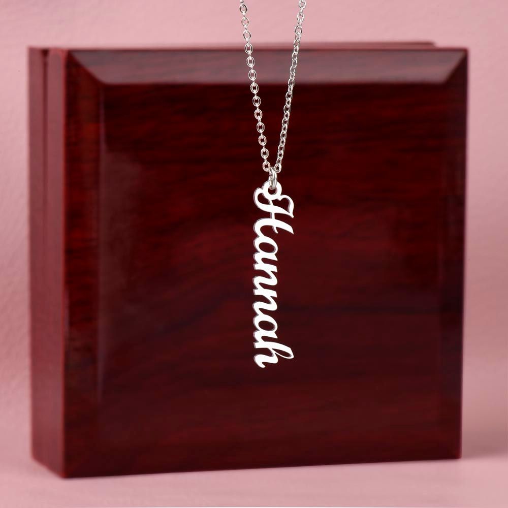 vertical custom name necklace