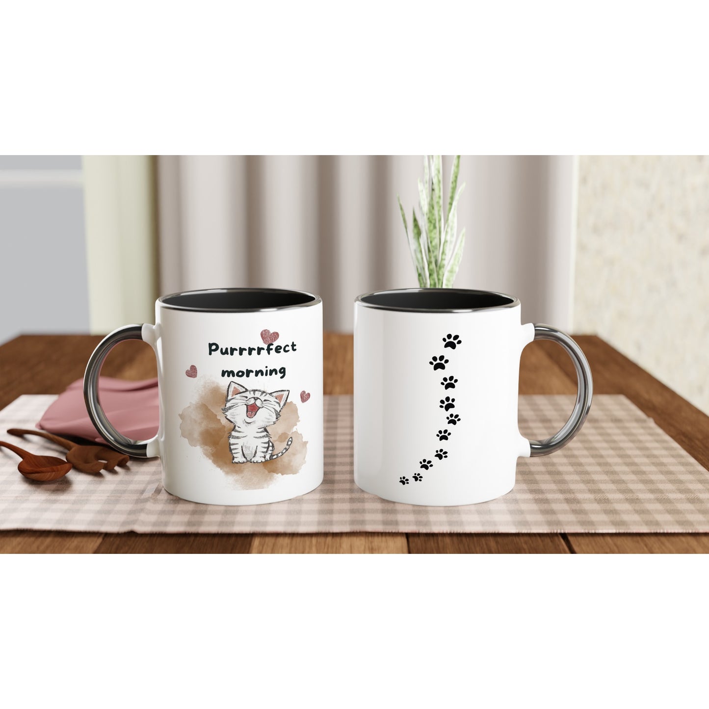 White 11oz Ceramic Mug with Color Inside