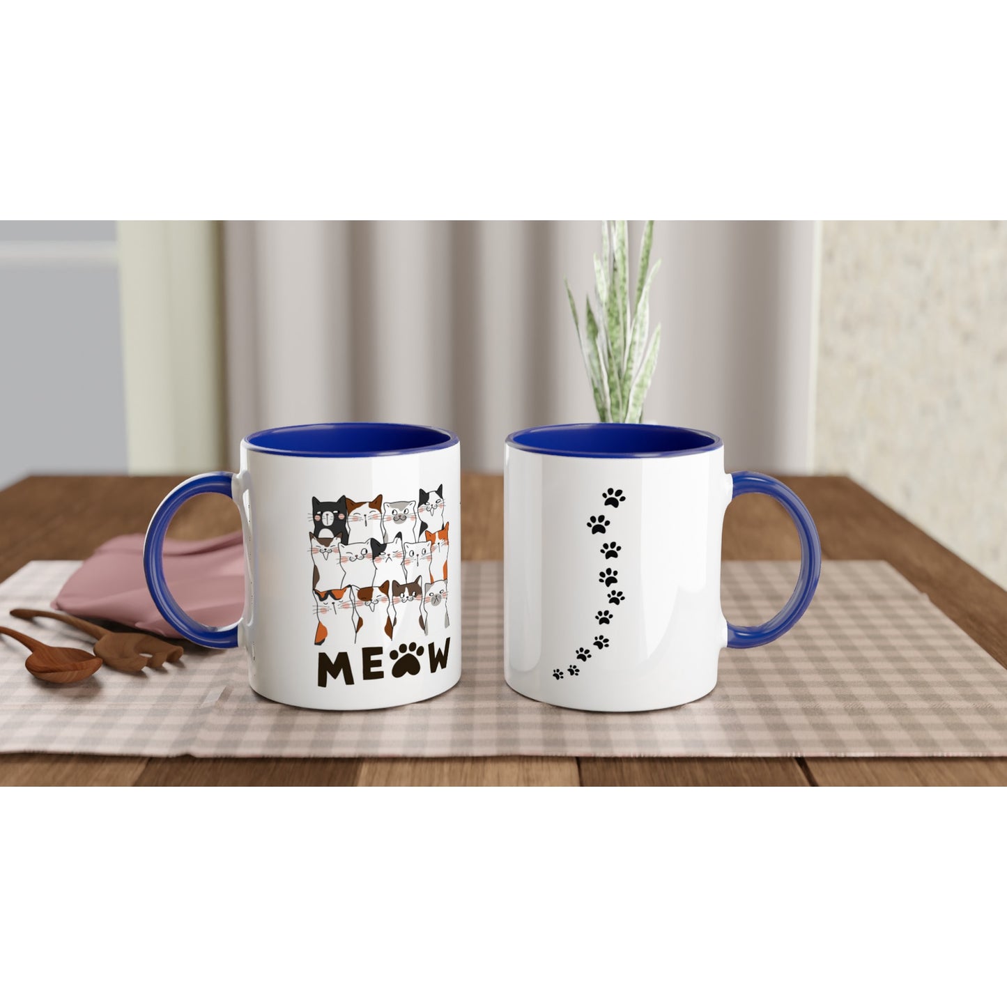 White 11oz Ceramic Mug with Color Inside